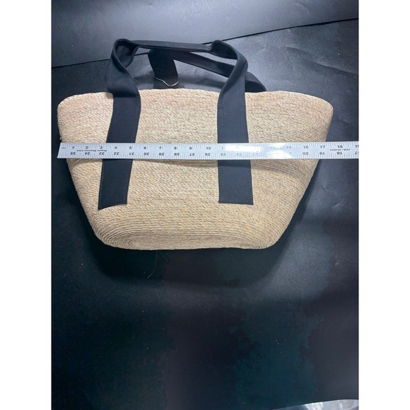 By Del Rio Sustainable Straw Tote Bag Natural Black Woven Fair Trade 00-139 - Picture 7 of 8